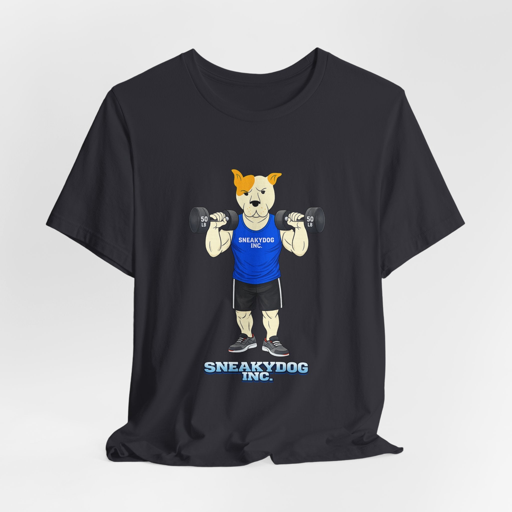 Sneakydog Inc. Workout Blue Graphic — Vintage Short Sleeve T-Shirt