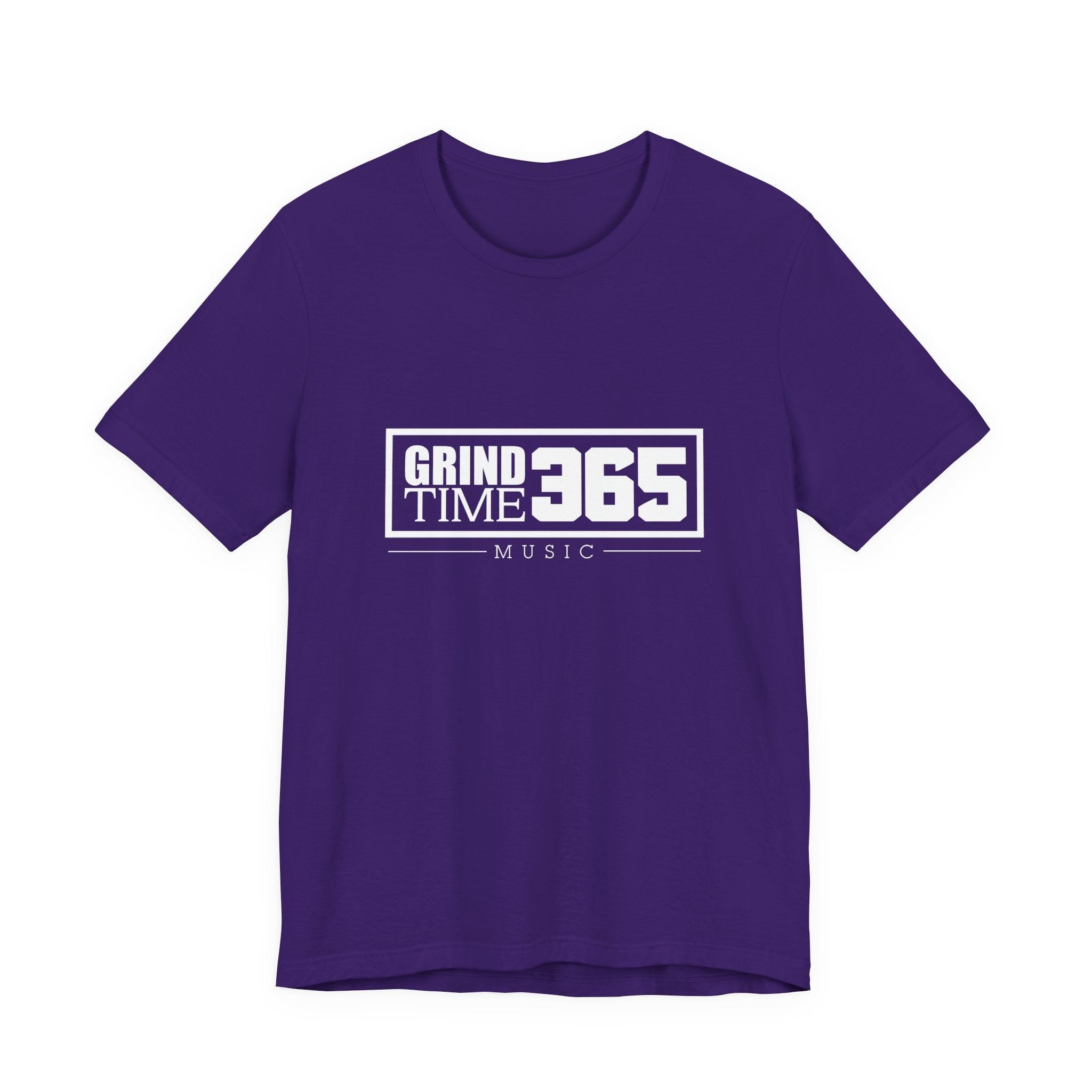 Grindtime 365 Music Tee — White logo Motivational Hip-Hop Streetwear
