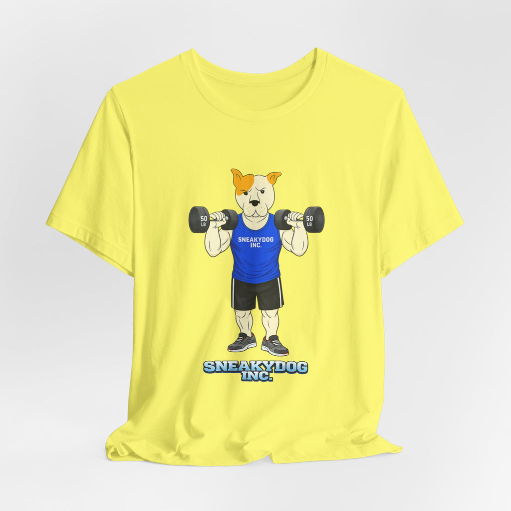 Sneakydog Inc. Workout Blue Graphic — Vintage Short Sleeve T-Shirt