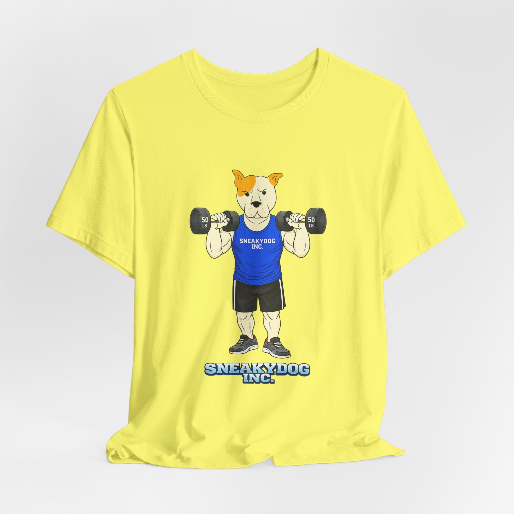 Sneakydog Inc. Workout Blue Graphic — Vintage Short Sleeve T-Shirt