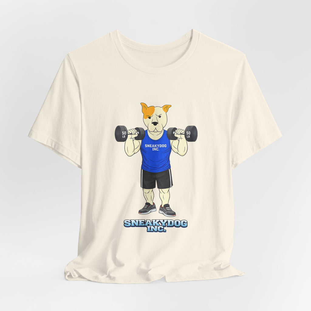 Sneakydog Inc. Workout Blue Graphic — Vintage Short Sleeve T-Shirt