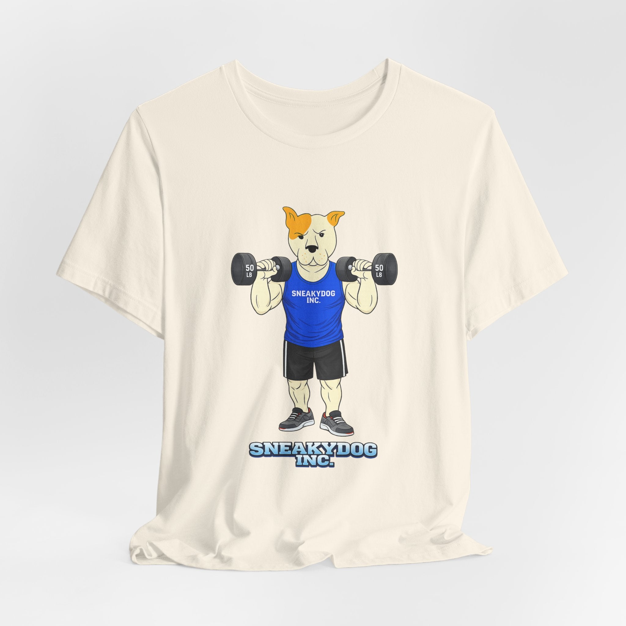 Sneakydog Inc. Workout Blue Graphic — Vintage Short Sleeve T-Shirt