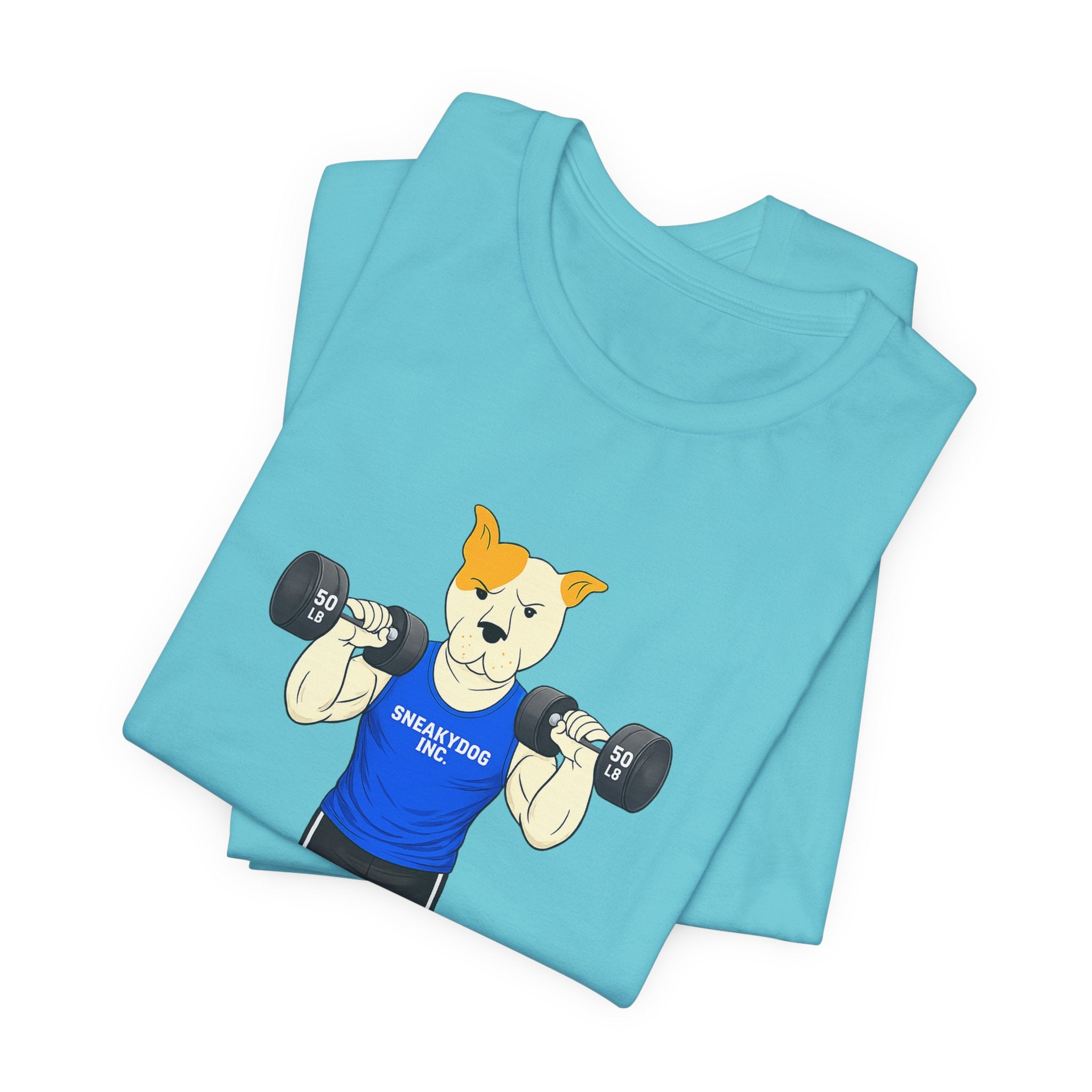 Sneakydog Inc. Workout Blue Graphic — Vintage Short Sleeve T-Shirt