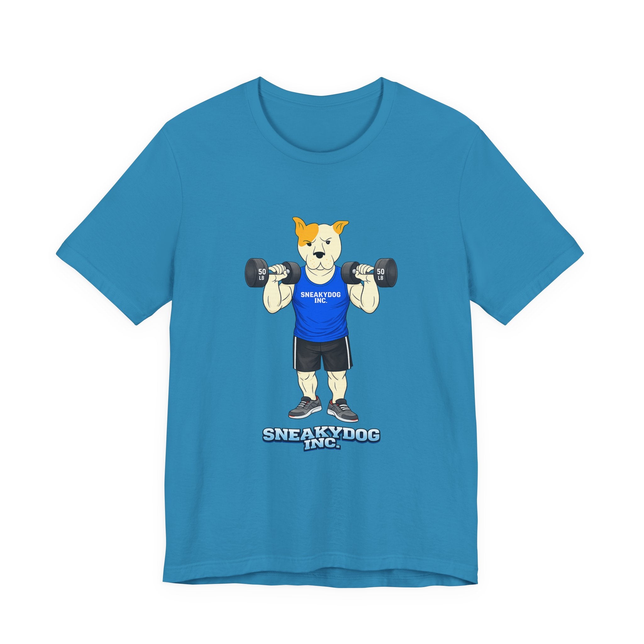 Sneakydog Inc. Workout Blue Graphic — Vintage Short Sleeve T-Shirt