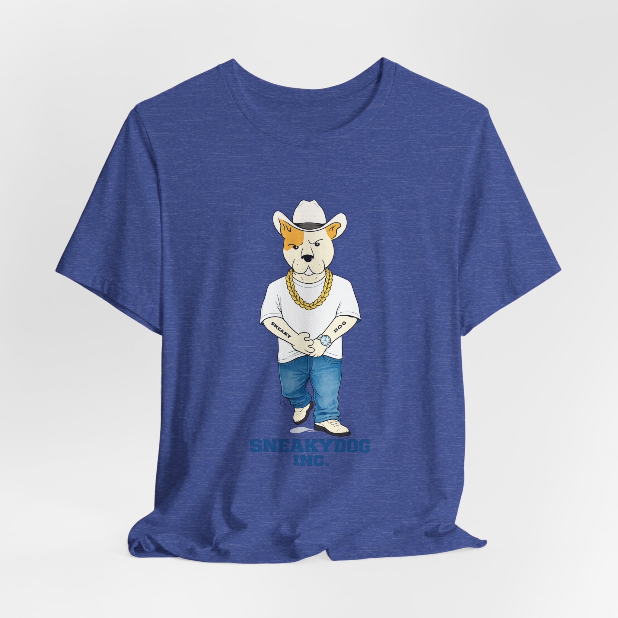Sneakydog Inc. Cowboy White Graphic — Vintage Short Sleeve T-Shirt