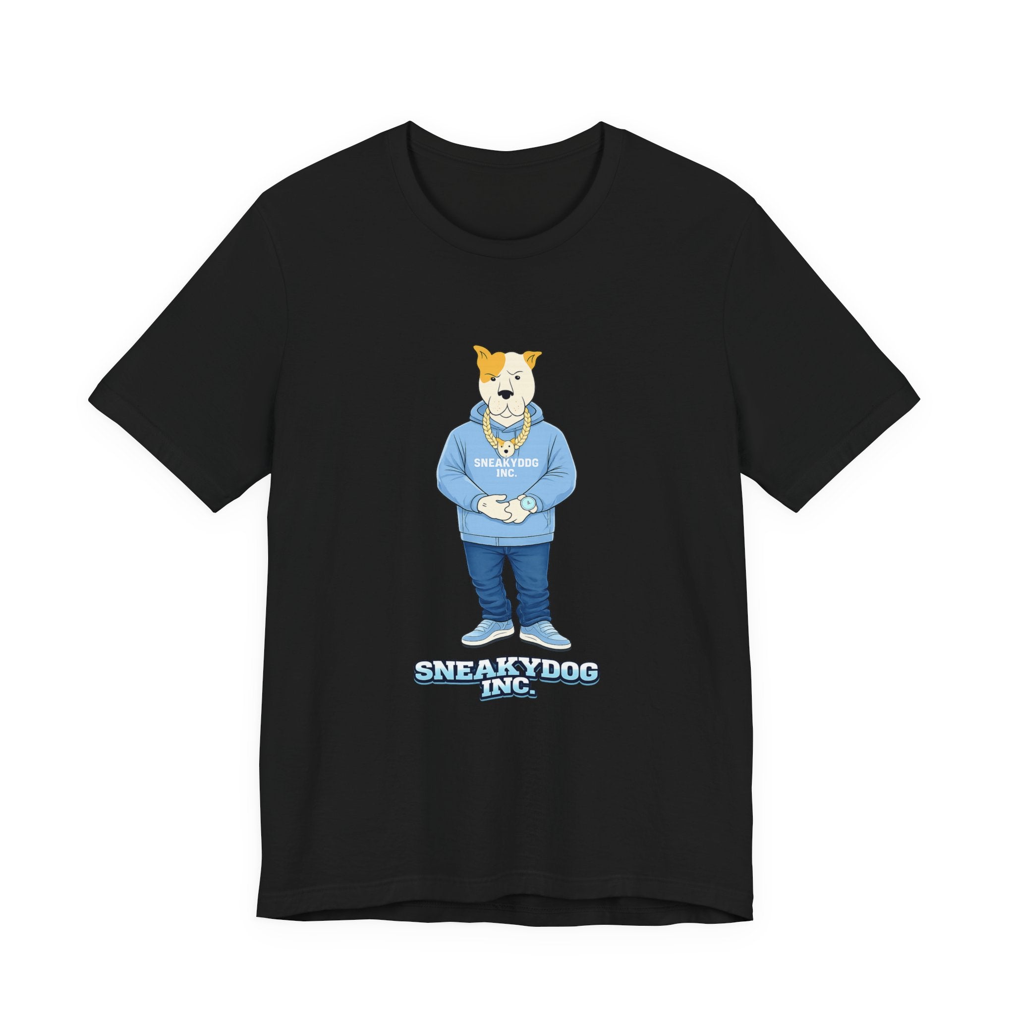 Sneakydog Inc. Carolina Blue Hoodie Graphic Tee — Vintage Short Sleeve T-Shirt