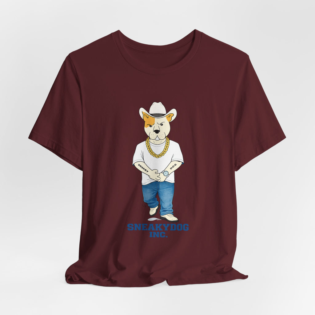 Sneakydog Inc. Cowboy White Graphic — Vintage Short Sleeve T-Shirt