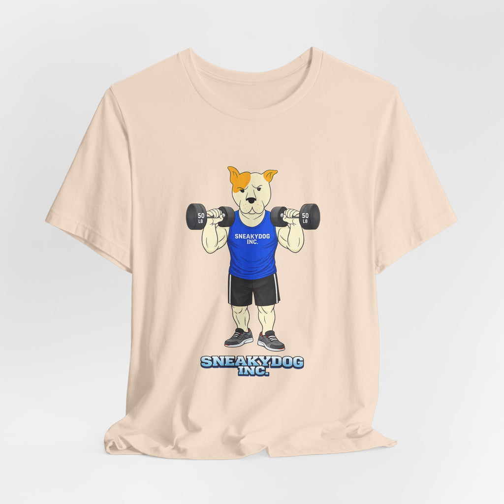 Sneakydog Inc. Workout Blue Graphic — Vintage Short Sleeve T-Shirt