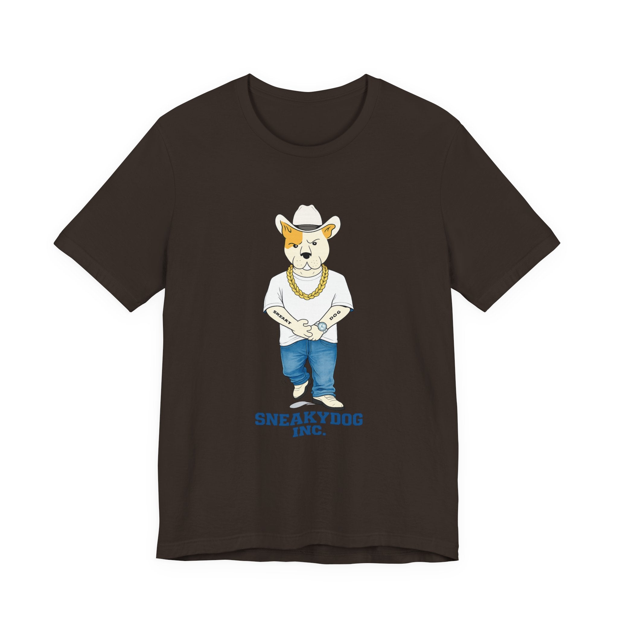 Sneakydog Inc. Cowboy White Graphic — Vintage Short Sleeve T-Shirt