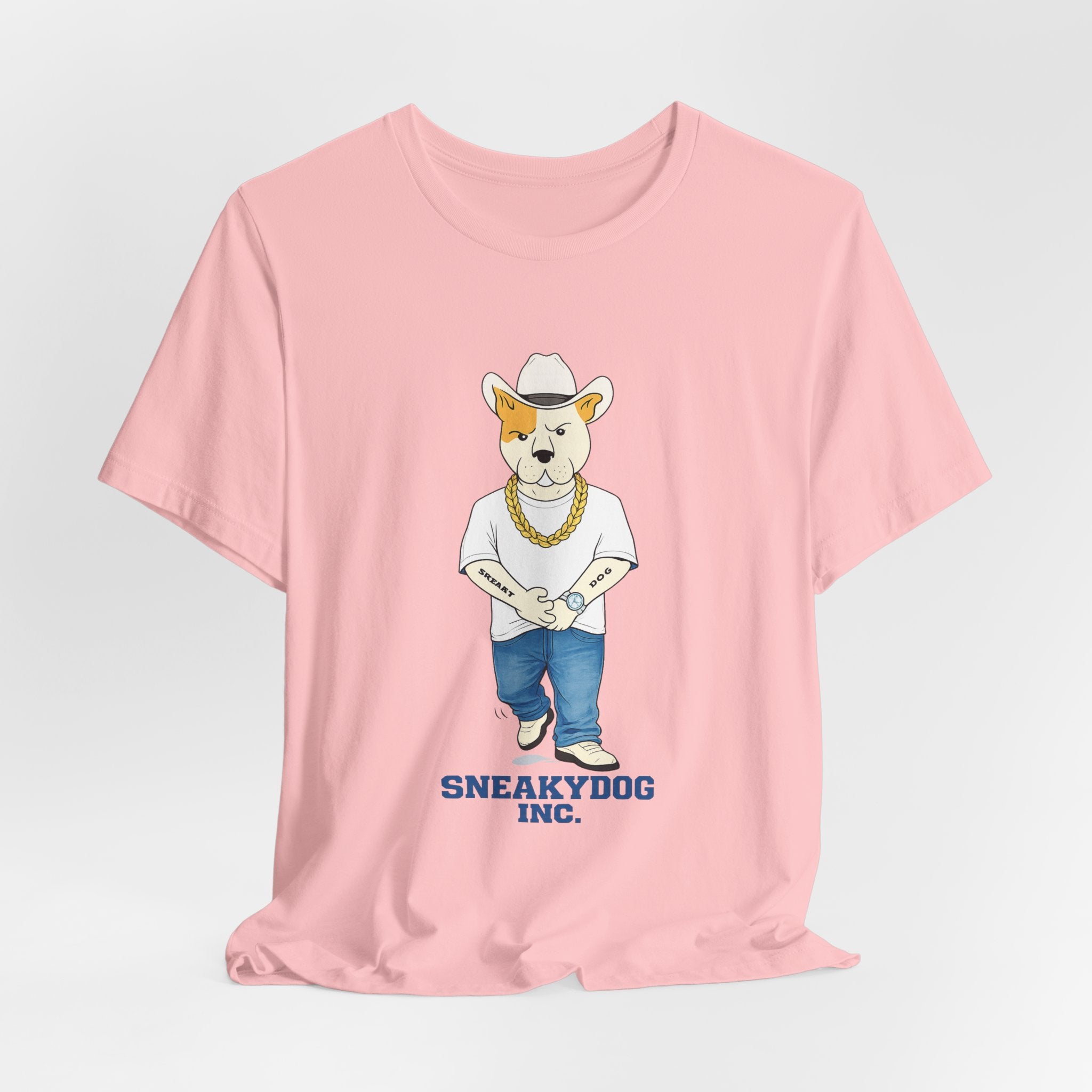 Sneakydog Inc. Cowboy White Graphic — Vintage Short Sleeve T-Shirt