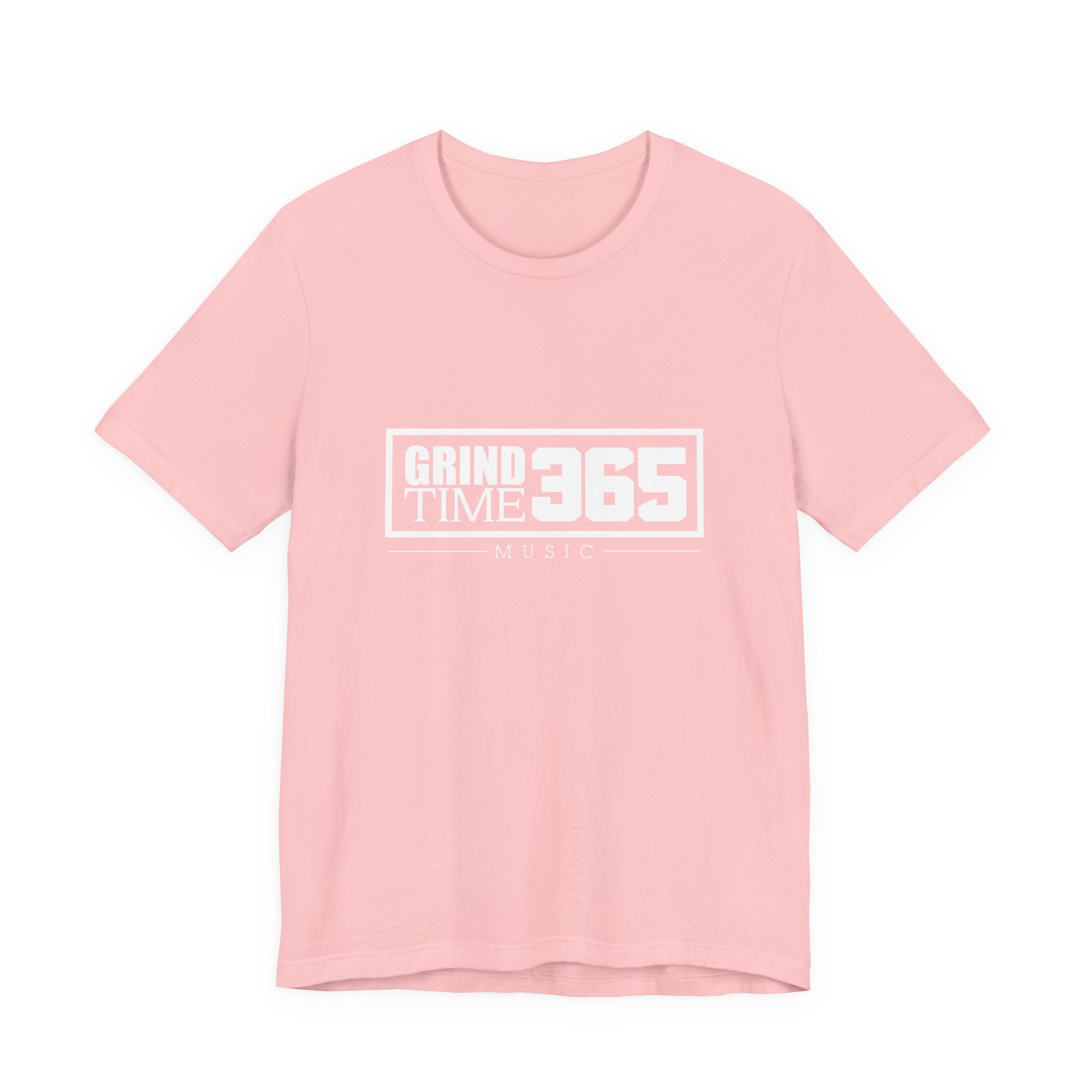 Grindtime 365 Music Tee — White logo Motivational Hip-Hop Streetwear