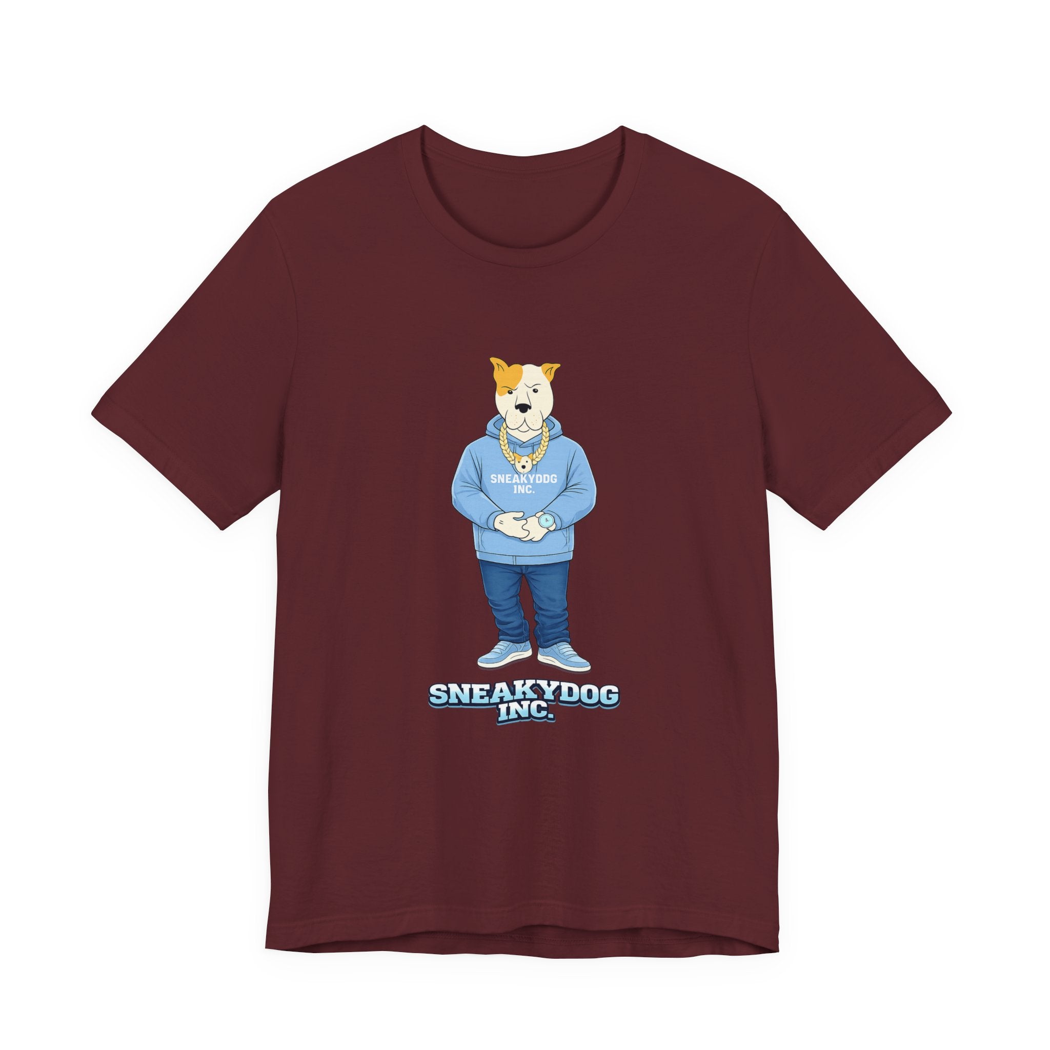 Sneakydog Inc. Carolina Blue Hoodie Graphic Tee — Vintage Short Sleeve T-Shirt