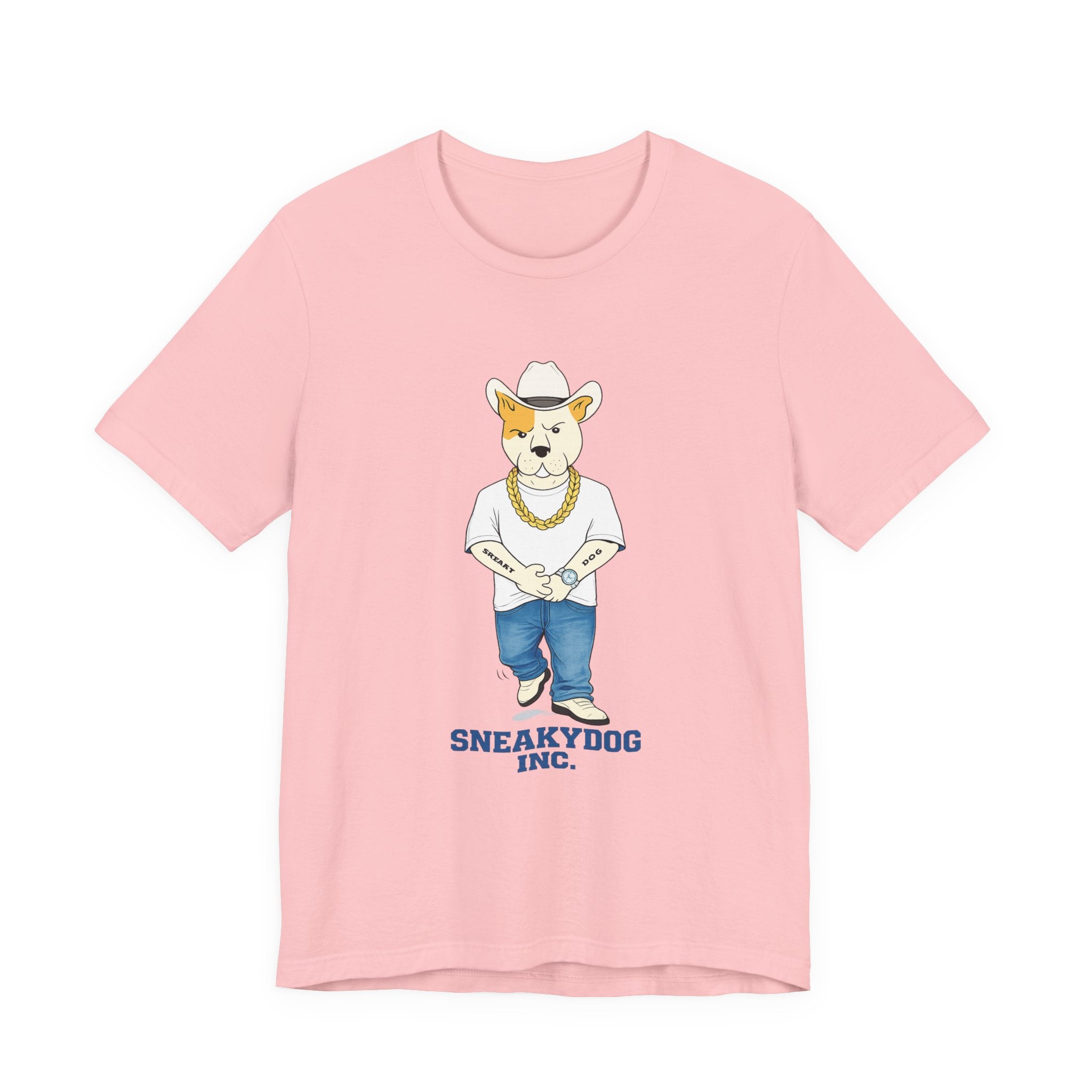 Sneakydog Inc. Cowboy White Graphic — Vintage Short Sleeve T-Shirt