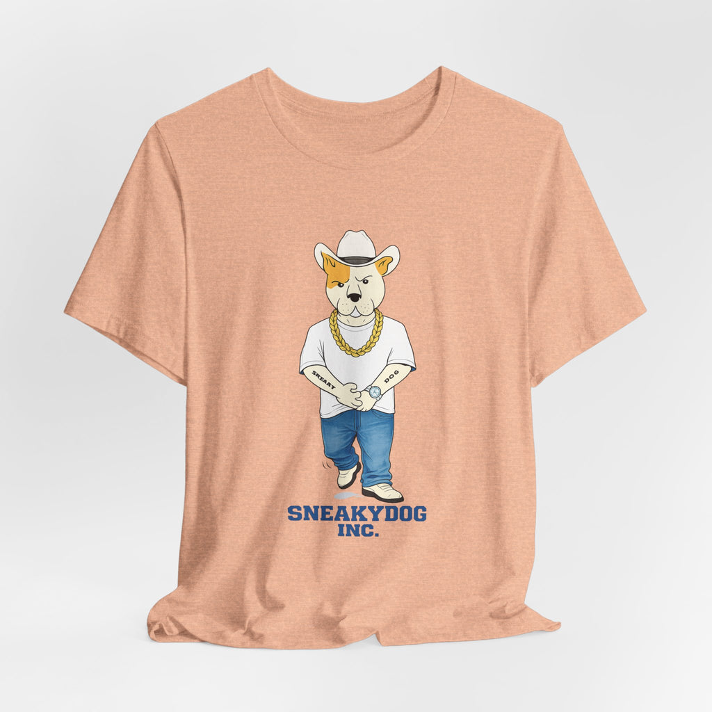 Sneakydog Inc. Cowboy White Graphic — Vintage Short Sleeve T-Shirt