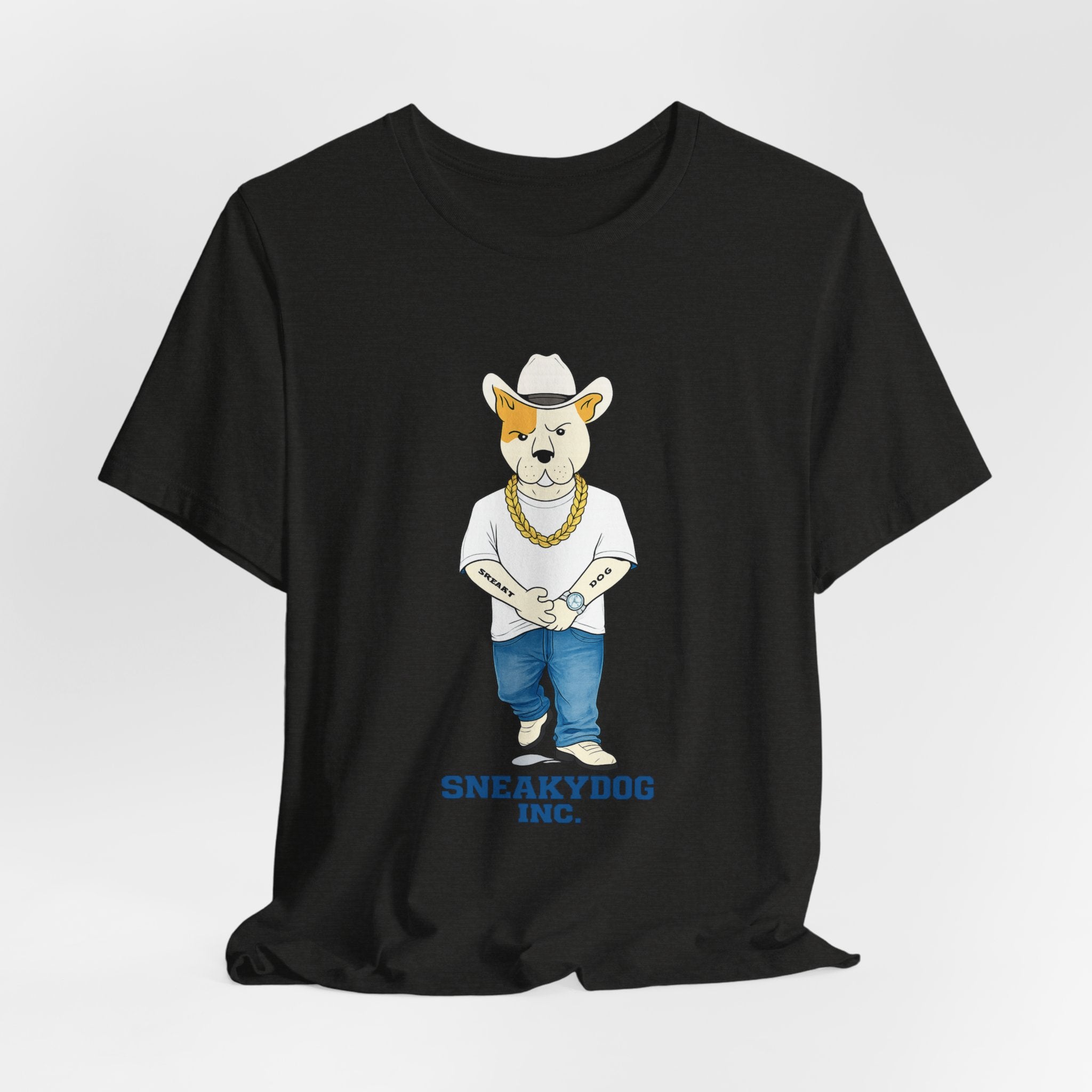Sneakydog Inc. Cowboy White Graphic — Vintage Short Sleeve T-Shirt
