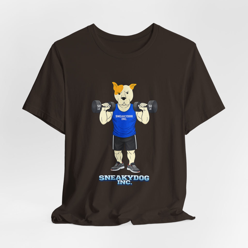 Sneakydog Inc. Workout Blue Graphic — Vintage Short Sleeve T-Shirt