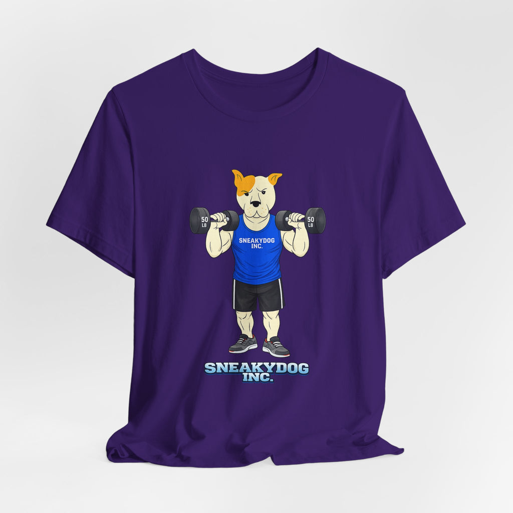 Sneakydog Inc. Workout Blue Graphic — Vintage Short Sleeve T-Shirt