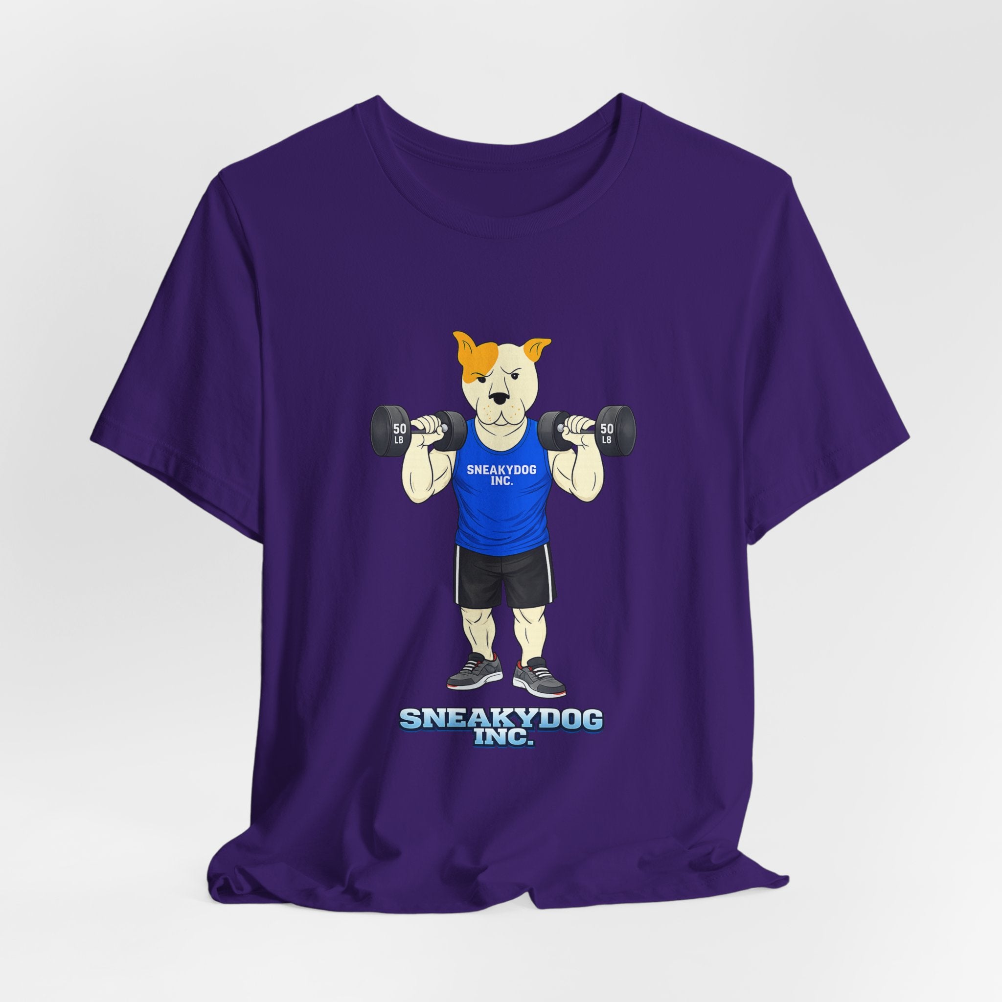 Sneakydog Inc. Workout Blue Graphic — Vintage Short Sleeve T-Shirt