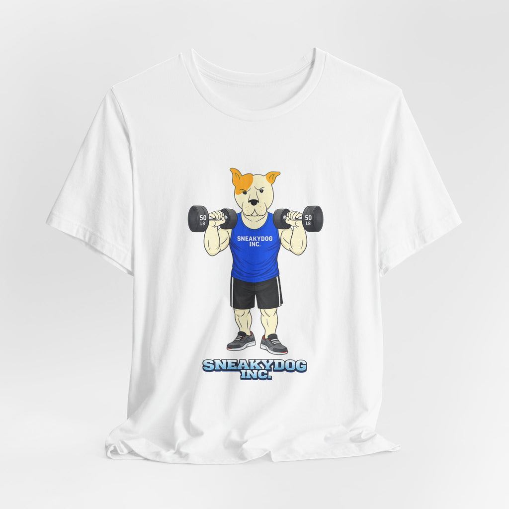 Sneakydog Inc. Workout Blue Graphic — Vintage Short Sleeve T-Shirt