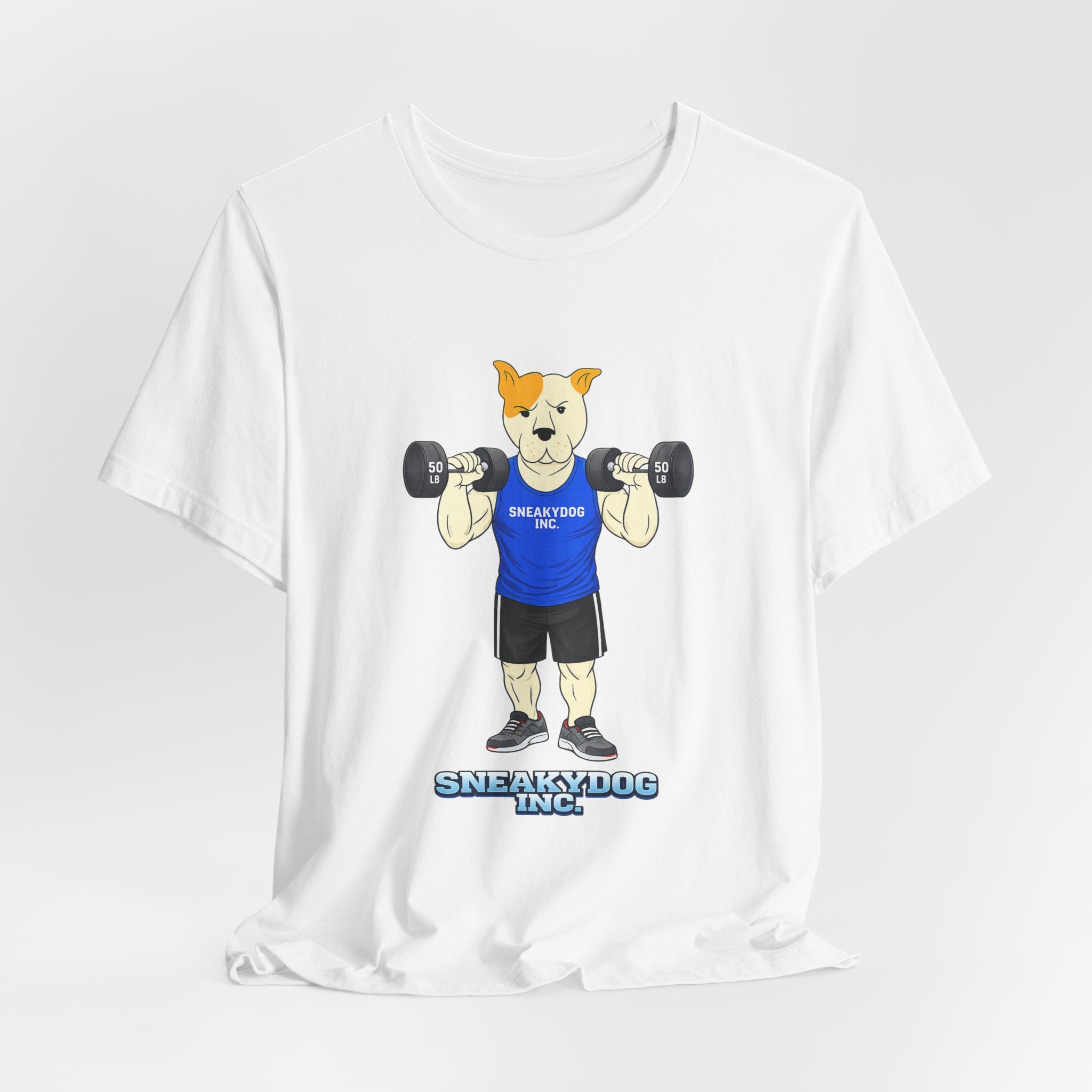 Sneakydog Inc. Workout Blue Graphic — Vintage Short Sleeve T-Shirt