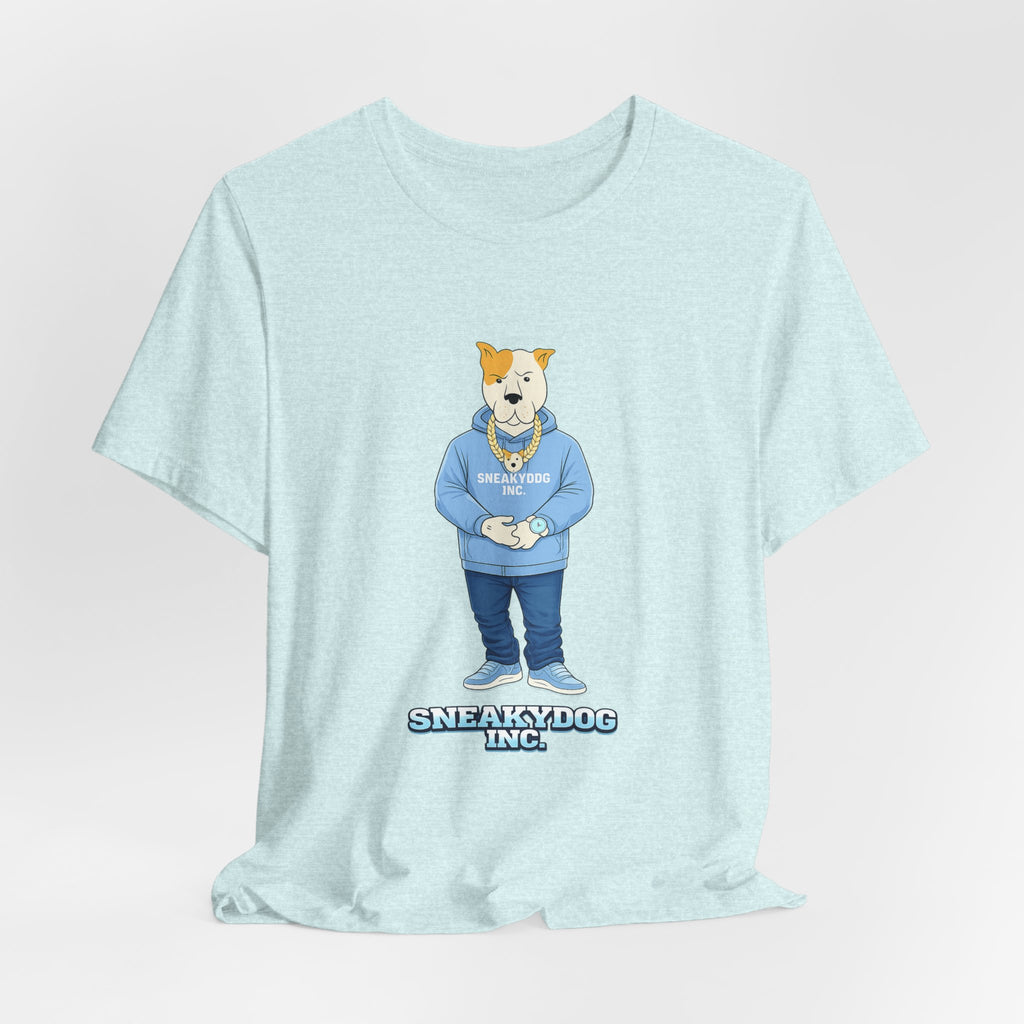 Sneakydog Inc. Carolina Blue Hoodie Graphic Tee — Vintage Short Sleeve T-Shirt