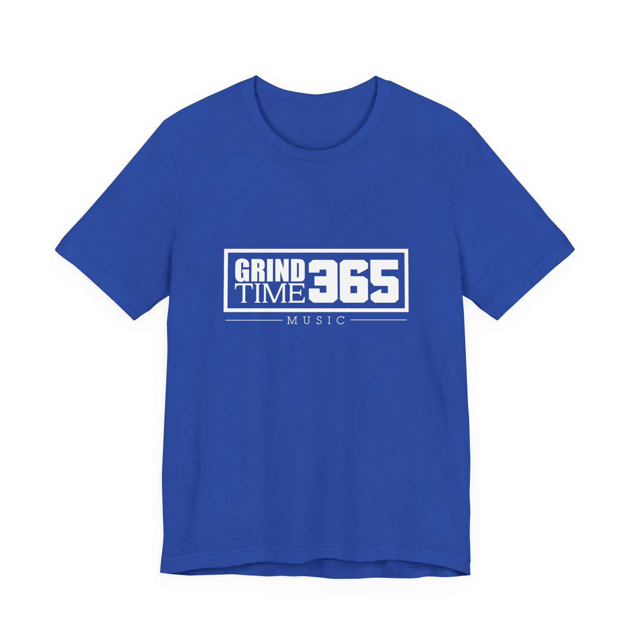 Grindtime 365 Music Tee — White logo Motivational Hip-Hop Streetwear