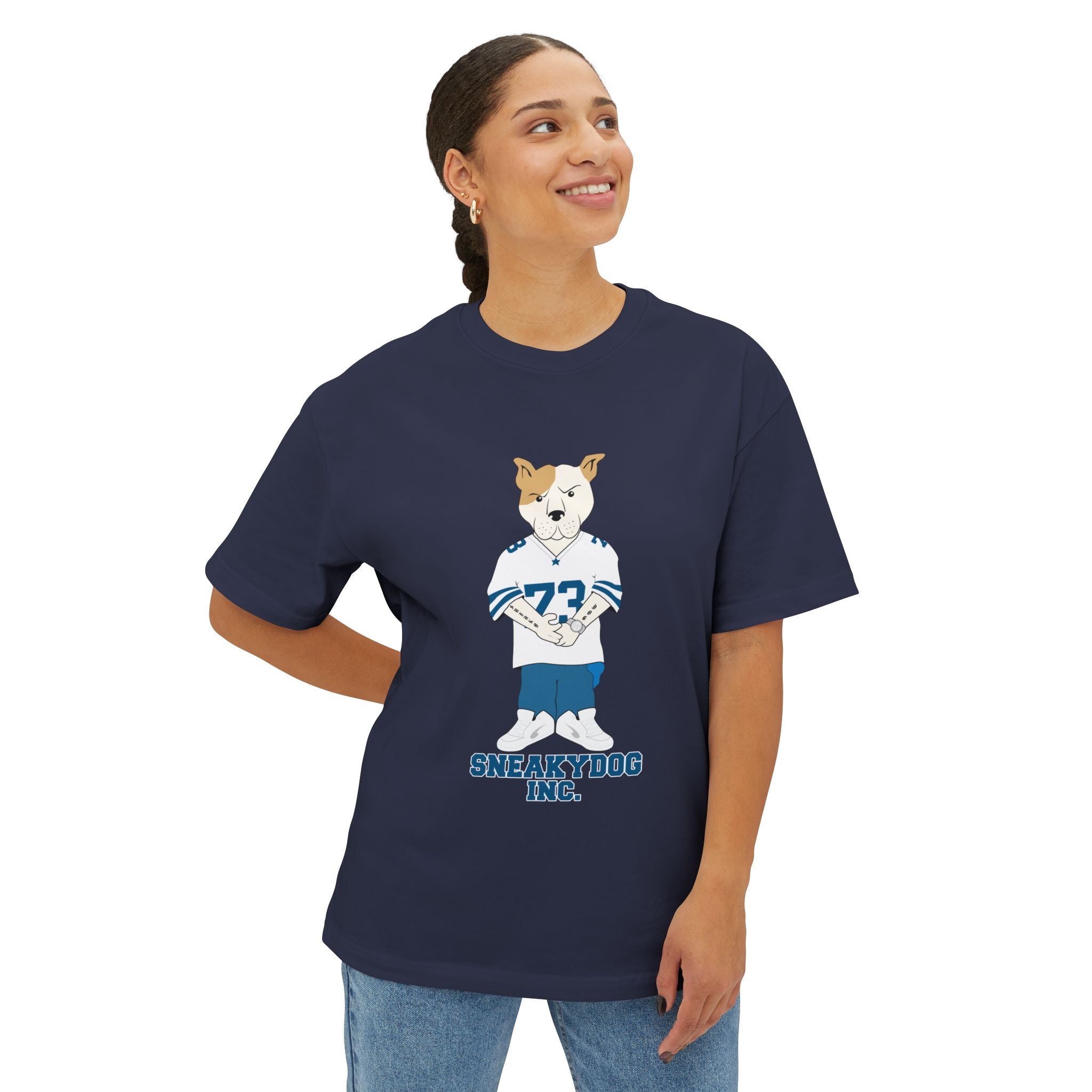 Sneakydog Inc. Football Jersey Graphic — Oversized Boxy Premium T-Shirt