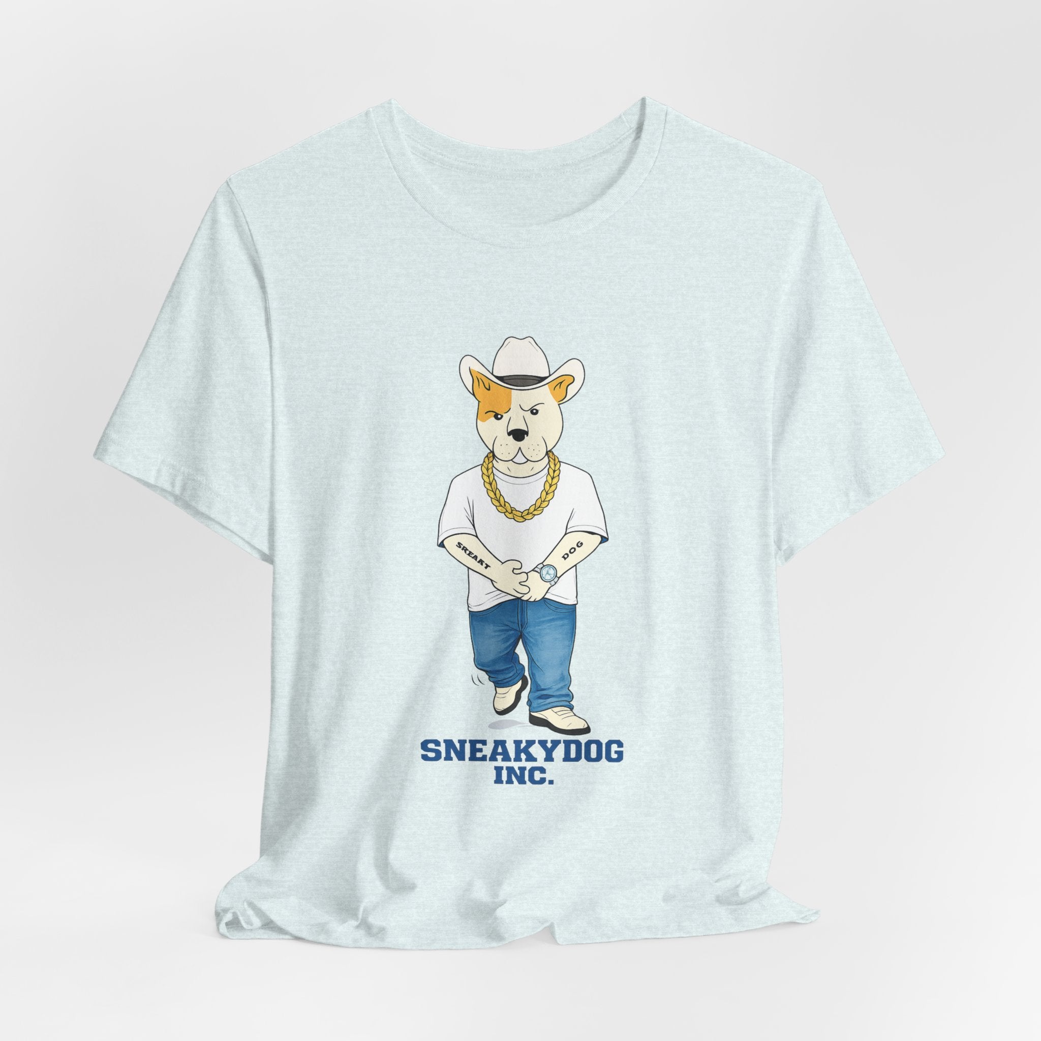 Sneakydog Inc. Cowboy White Graphic — Vintage Short Sleeve T-Shirt